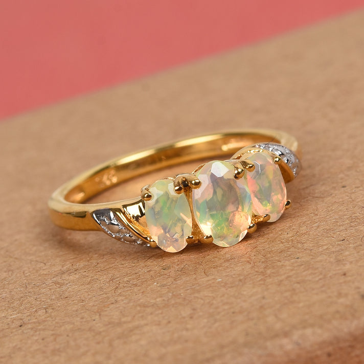 Tanzanite Trilogy Ring in 18K Vermeil Yellow Gold Plated Sterling Silver 3716236 2