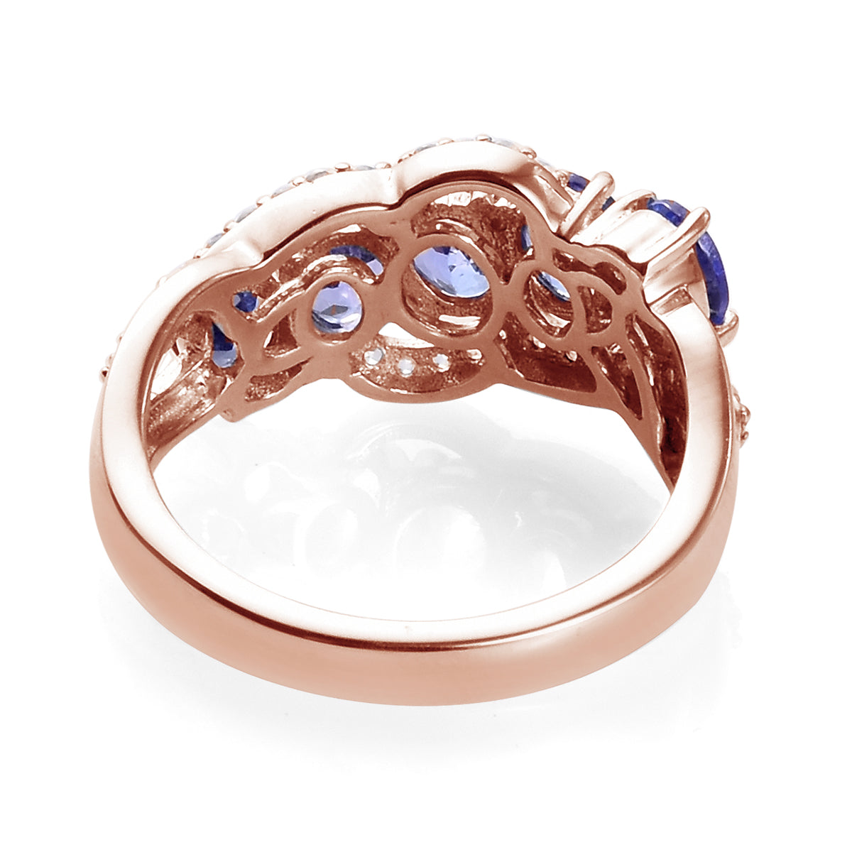 Tanzanite and Natural Cambodian Zircon Ring in Rose Gold Plated Sterling Silver 3718522 9