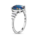 D'Joy Australian Boulder Opal & White Diamond Ring in Platinum Overlay Sterling Silver 1.80 Ct._3730666_5