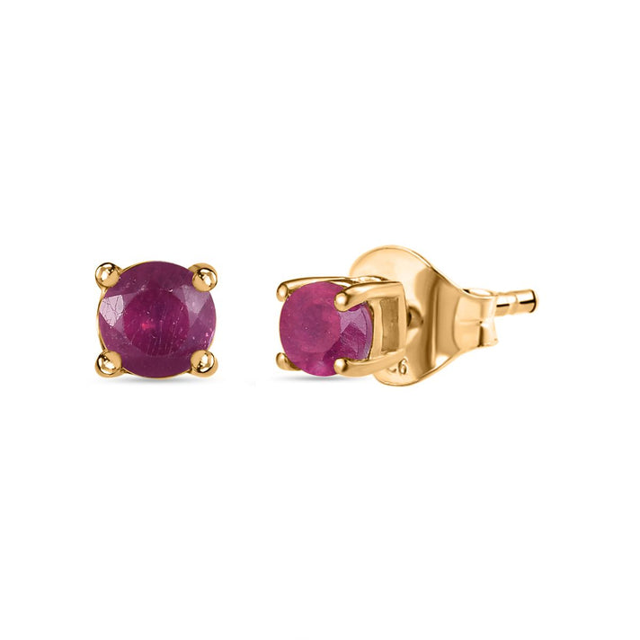 2 Ct. African Ruby Stud Earrings in 14K Gold Plated Sterling Silver 3730737 1