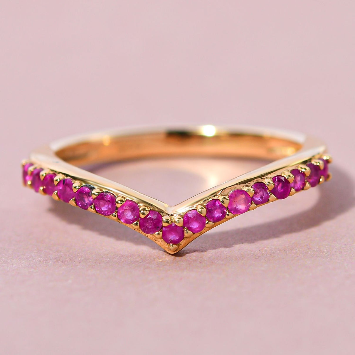 African Ruby Wishbone Ring in 14K Gold Overlay Sterling Silver 0.50 Ct. 3732447 2