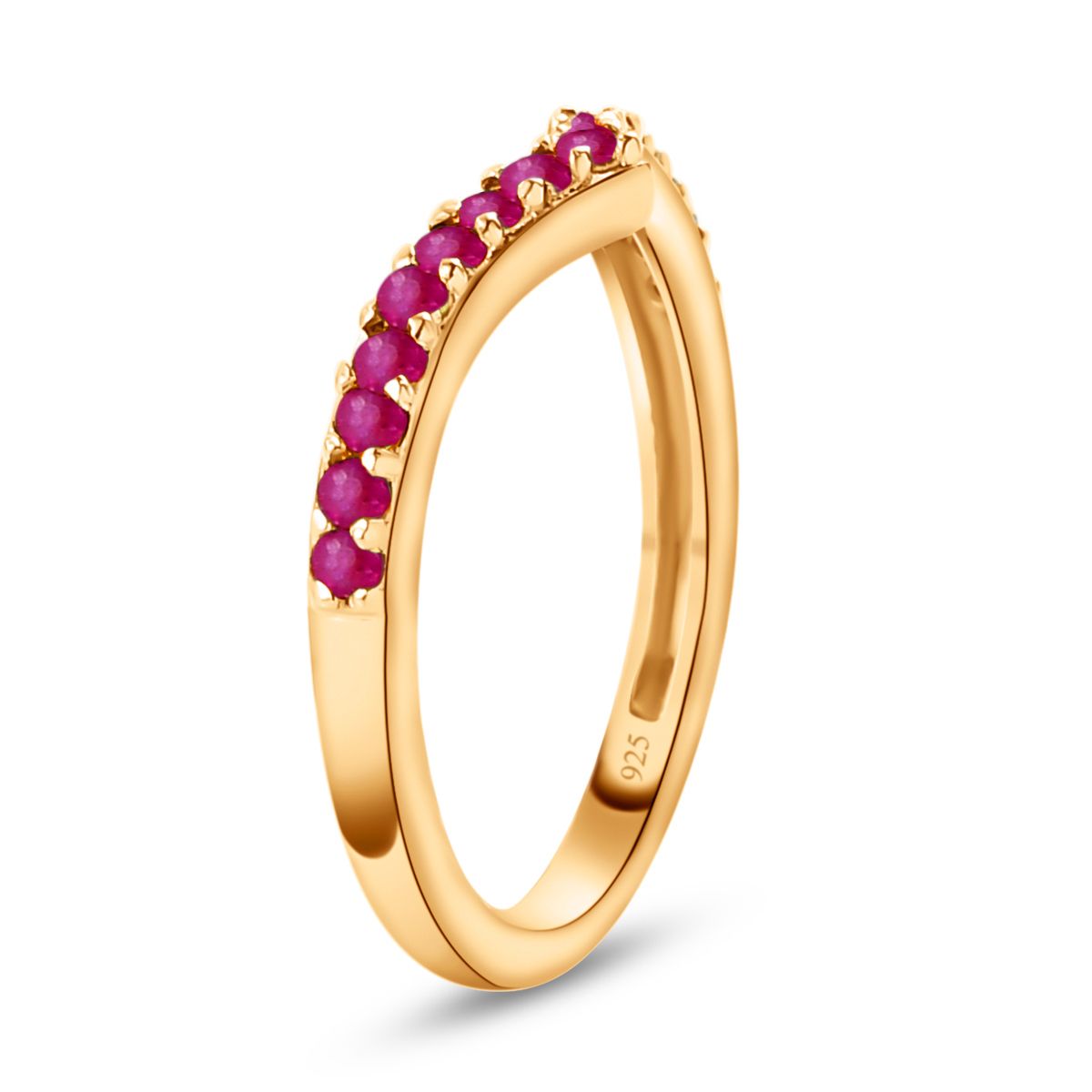 African Ruby Wishbone Ring in 14K Gold Overlay Sterling Silver 0.50 Ct. 3732447 4