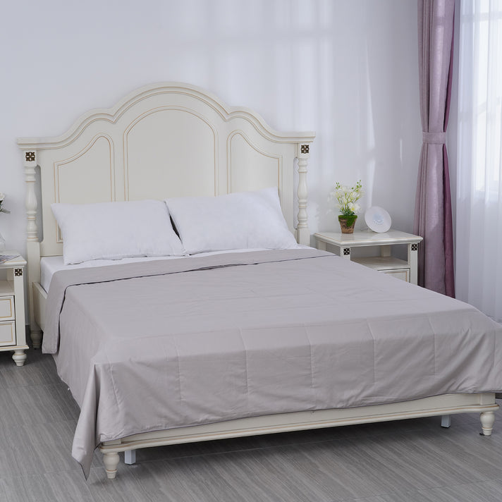 SERINITY NIGHT Deluxe Range Mulberry Silk Quilt with Cotton Cover - Ashy Grey 3736122 1