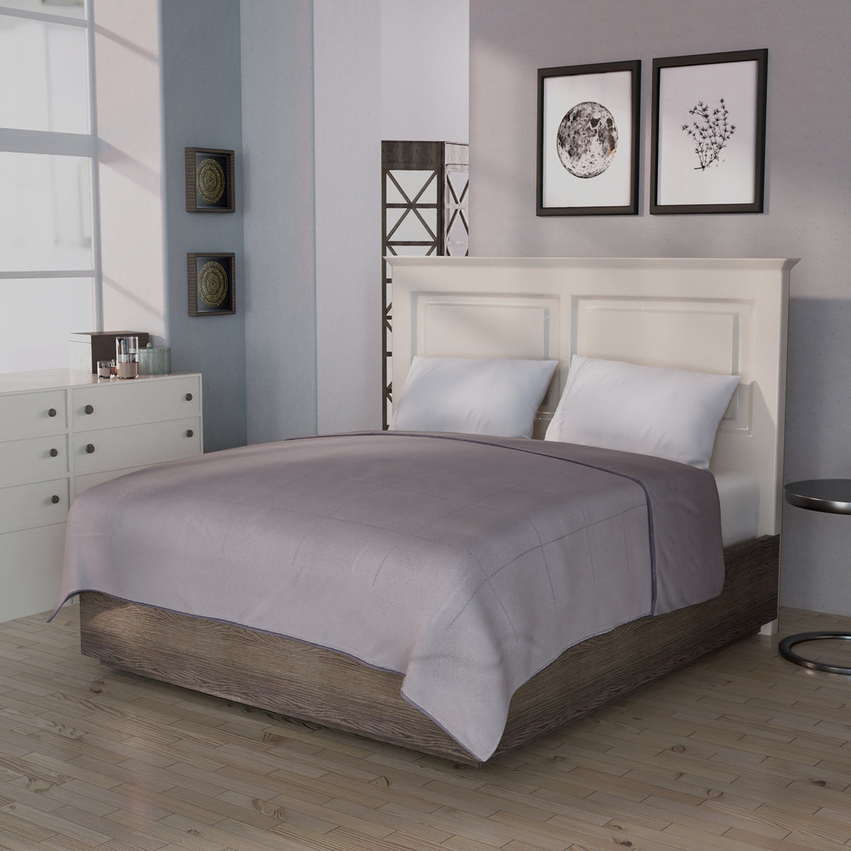 SERINITY NIGHT Deluxe Range Mulberry Silk Quilt with Cotton Cover - Ashy Grey 3736122 2