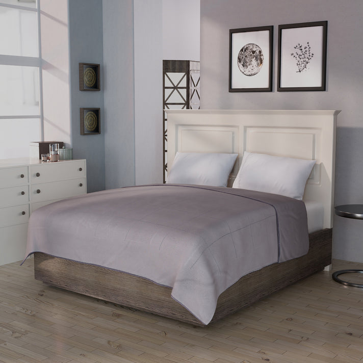 SERINITY NIGHT Deluxe Range Mulberry Silk Quilt with Cotton Cover - Ashy Grey 3736122 2