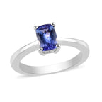 Royal Bali Collection - D'Joy Premium Tanzanite Solitaire Ring in Platinum Overlay Sterling Silver_3743264