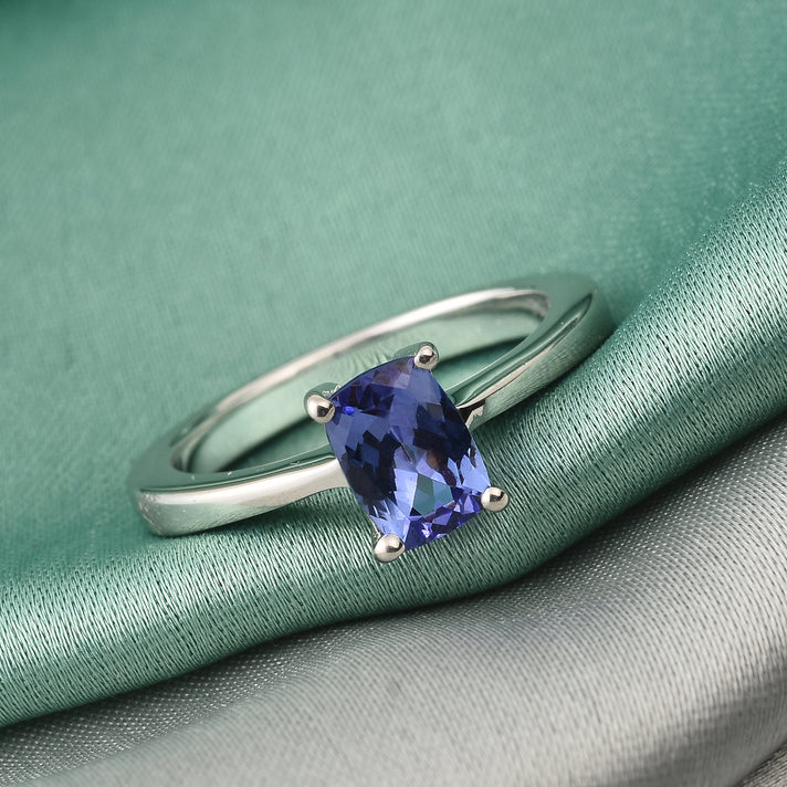 Royal Bali Collection - D'Joy Premium Tanzanite Solitaire Ring in Platinum Overlay Sterling Silver 3743264 2