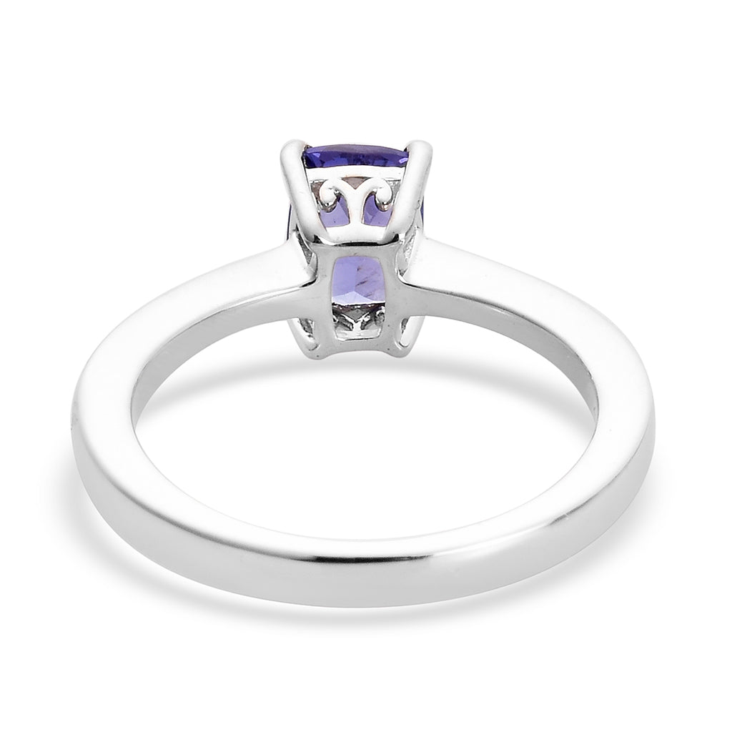 Royal Bali Collection - D'Joy Premium Tanzanite Solitaire Ring in Platinum Overlay Sterling Silver_3743264_4