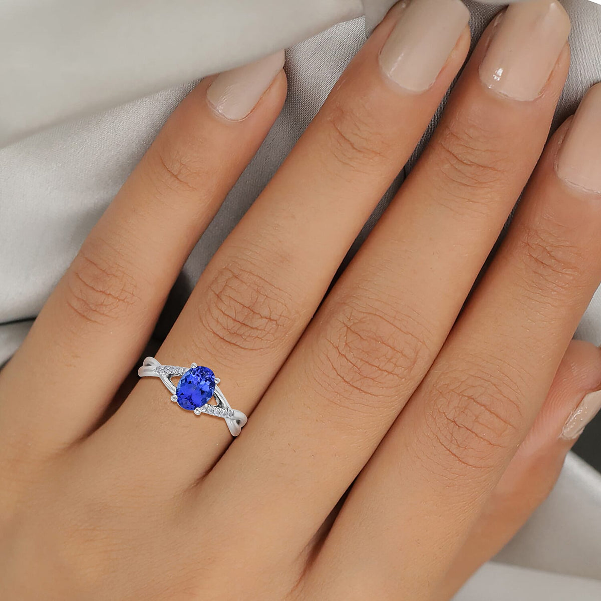 RHAPSODY 950 Platinum AAAA Tanzanite and Diamond (VS-E-F) Ring 1.35 Ct. 3750479 2