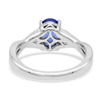 RHAPSODY 950 Platinum AAAA Tanzanite & (VS-EF) White Diamond Oval Solitaire Ring 1.35 Ct, Platinum Wt. 6.48 Gms