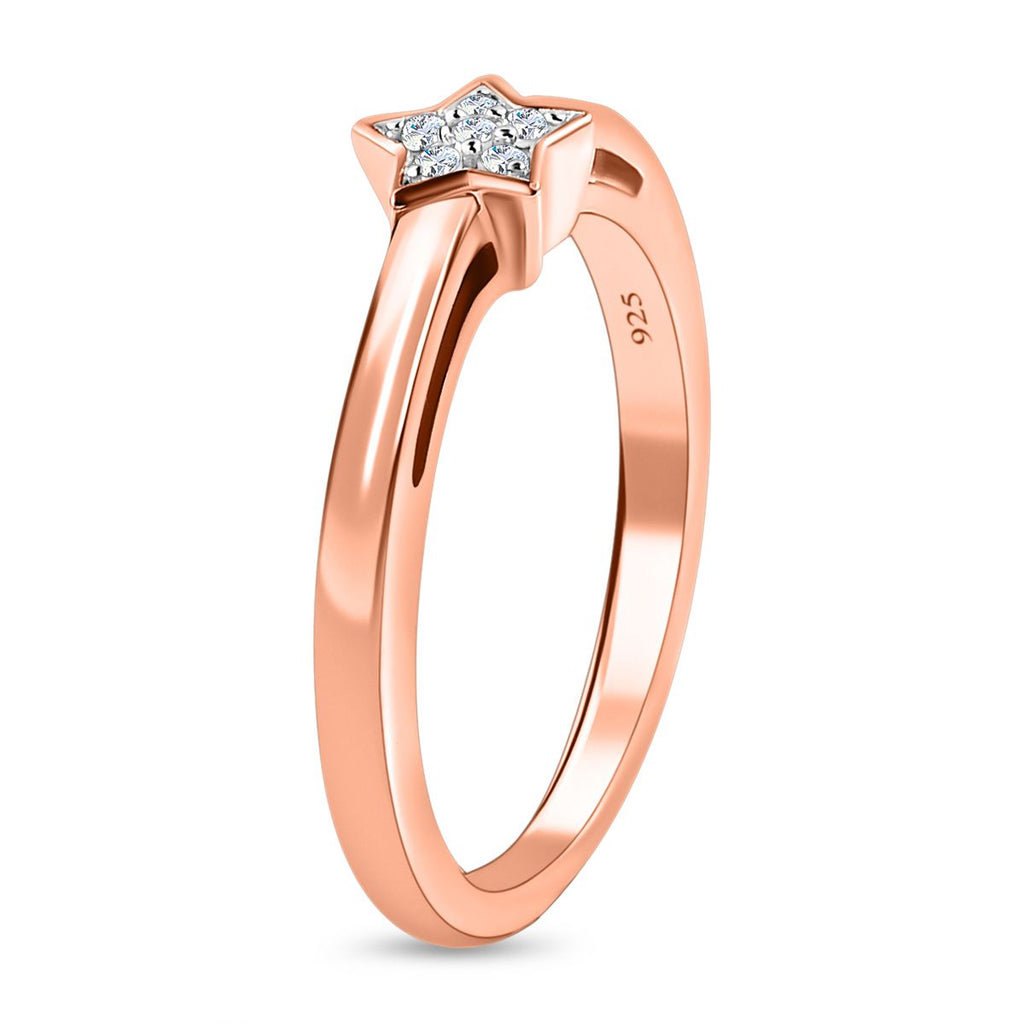 Diamond Star Ring in 18K Rose Gold Vermeil Plated Sterling Silver_3768115_3