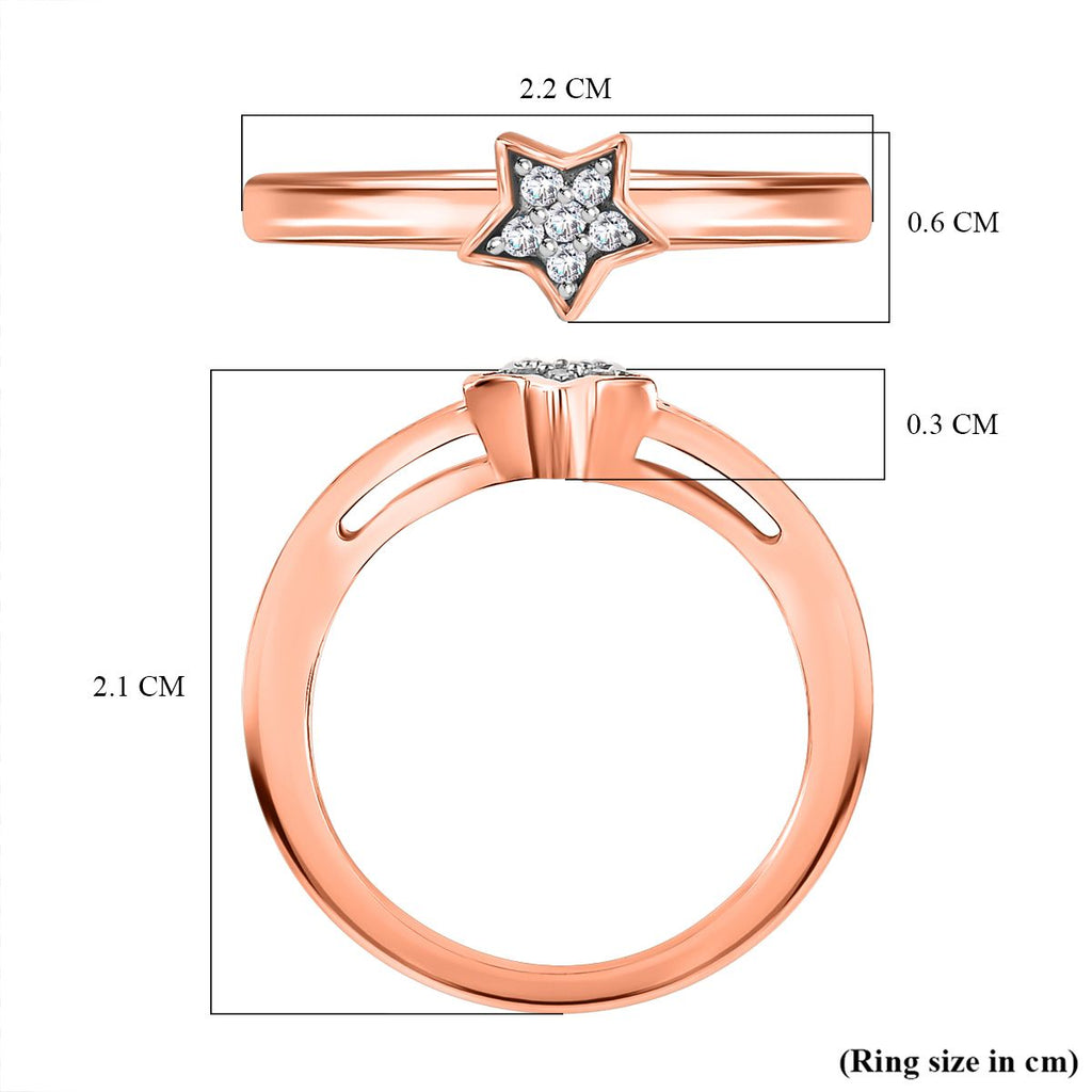 Diamond Star Ring in 18K Rose Gold Vermeil Plated Sterling Silver_3768115_5