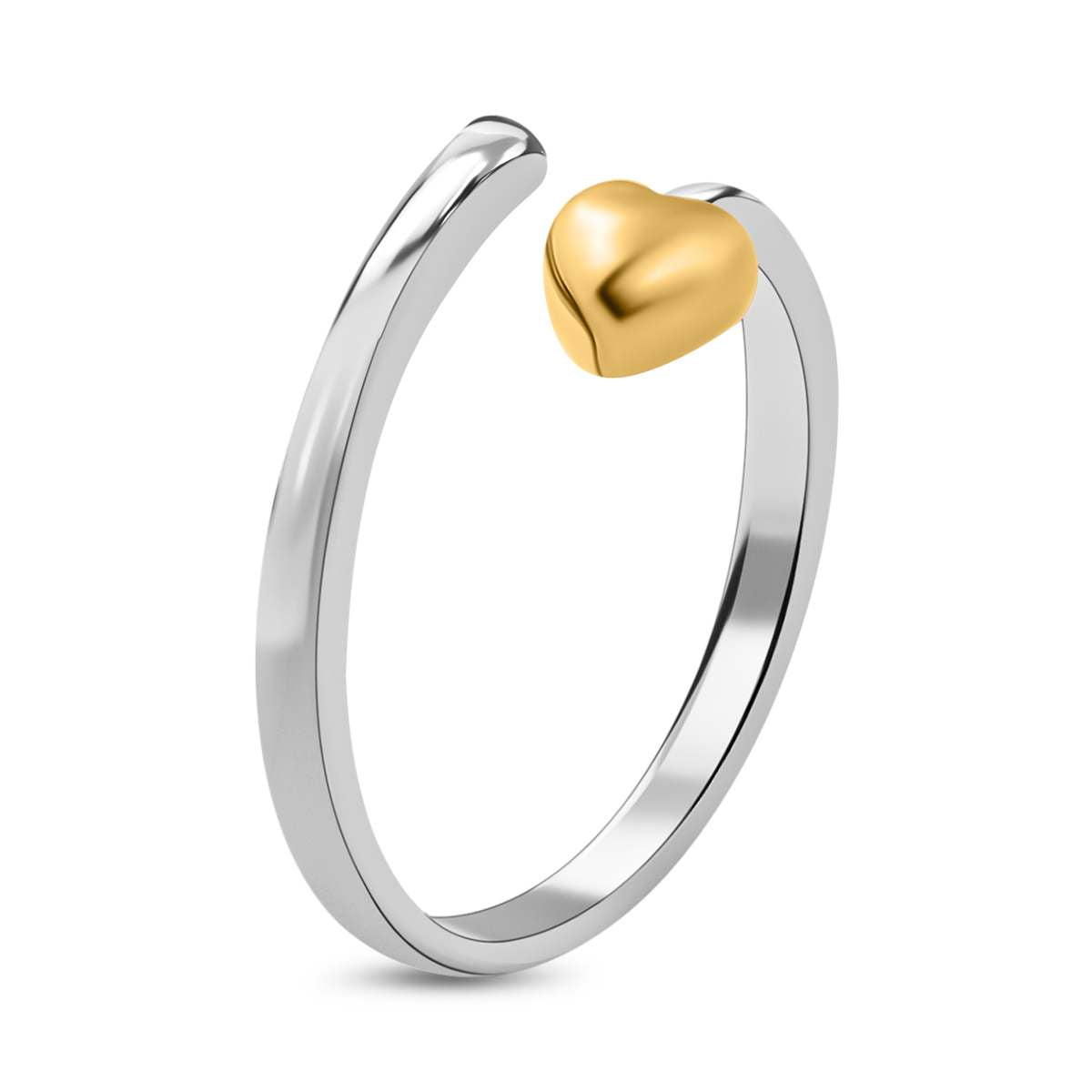 Platinum and Yellow Gold Overlay Sterling Silver Adjustable Ring 3772648 4