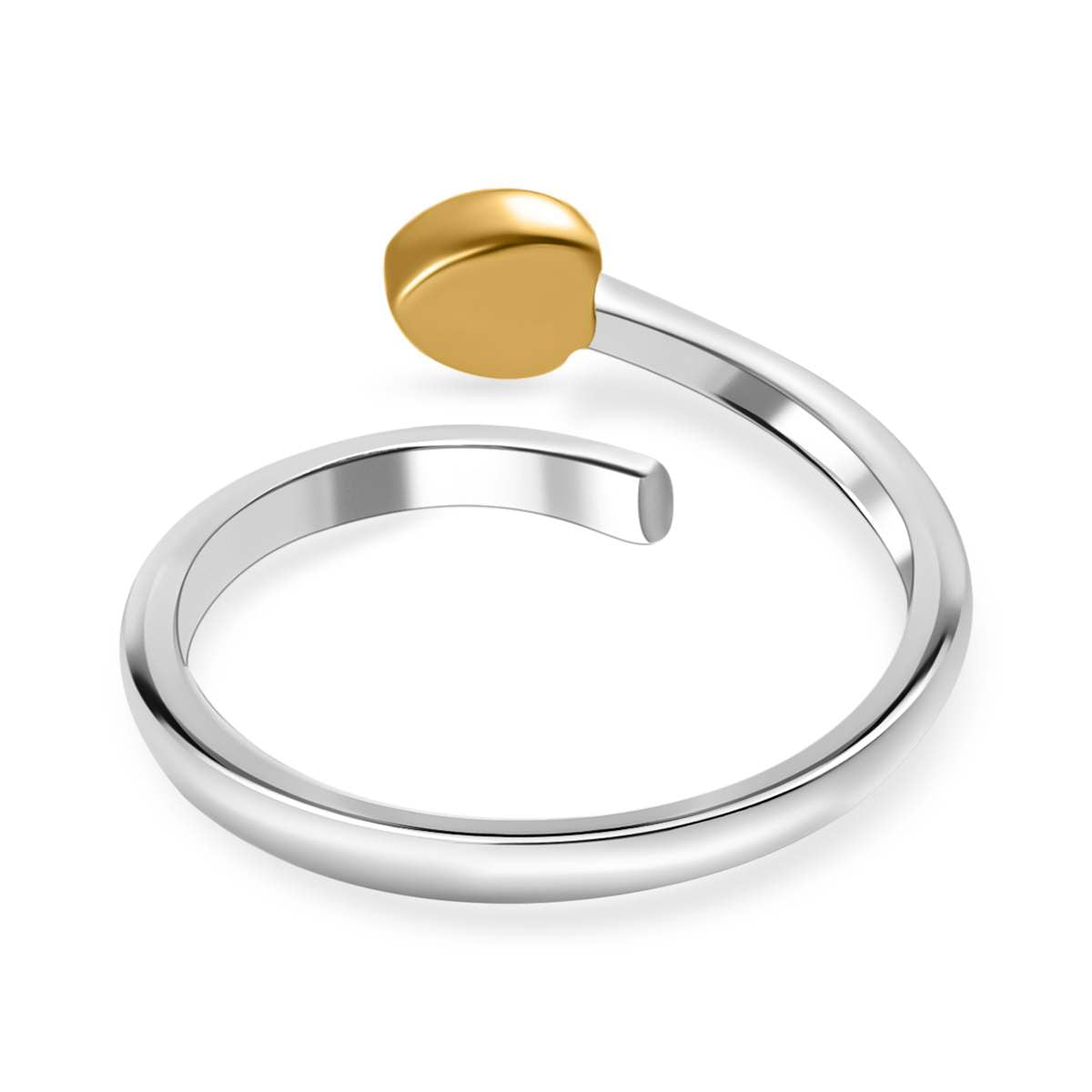 Platinum and Yellow Gold Overlay Sterling Silver Adjustable Ring 3772648 5