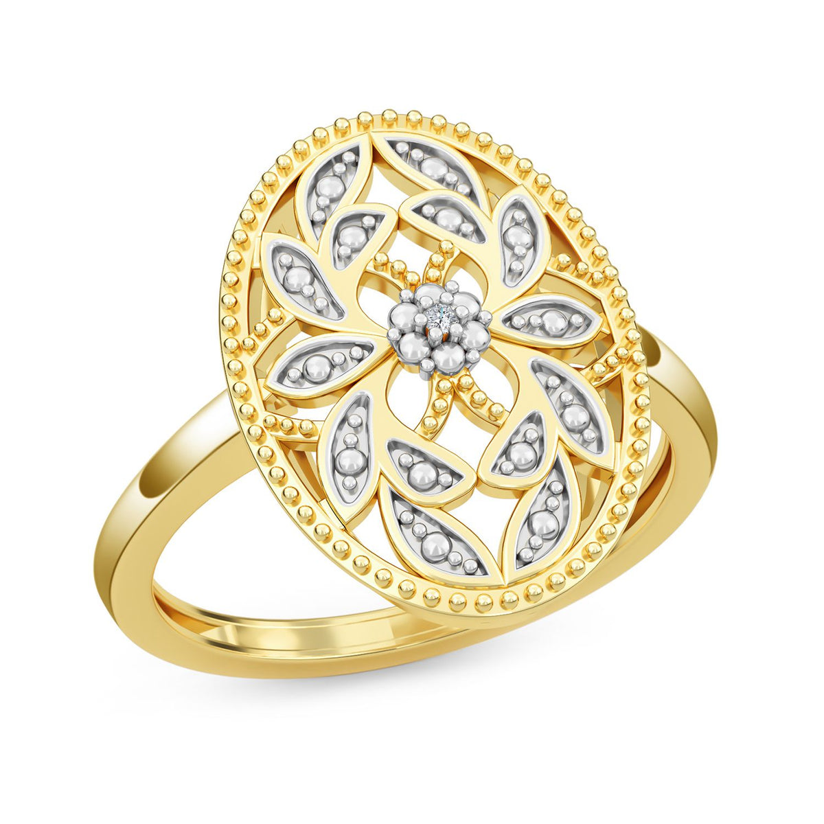 Diamond Ring in Gold Plated Sterling Silver 3778886 0