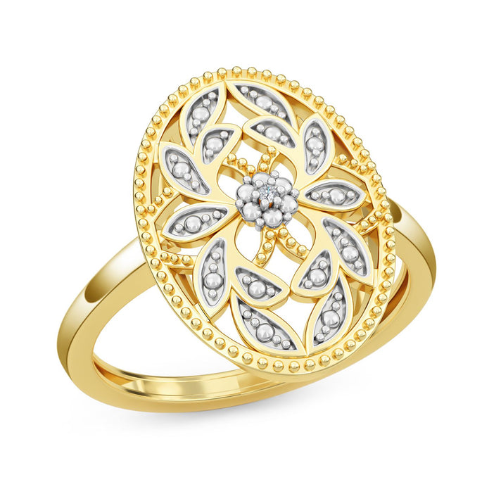 Diamond Ring in Gold Plated Sterling Silver 3778886 1