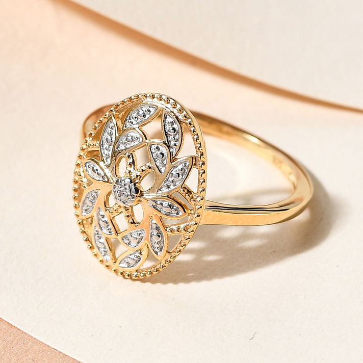 Diamond Ring in Gold Plated Sterling Silver 3778886 2