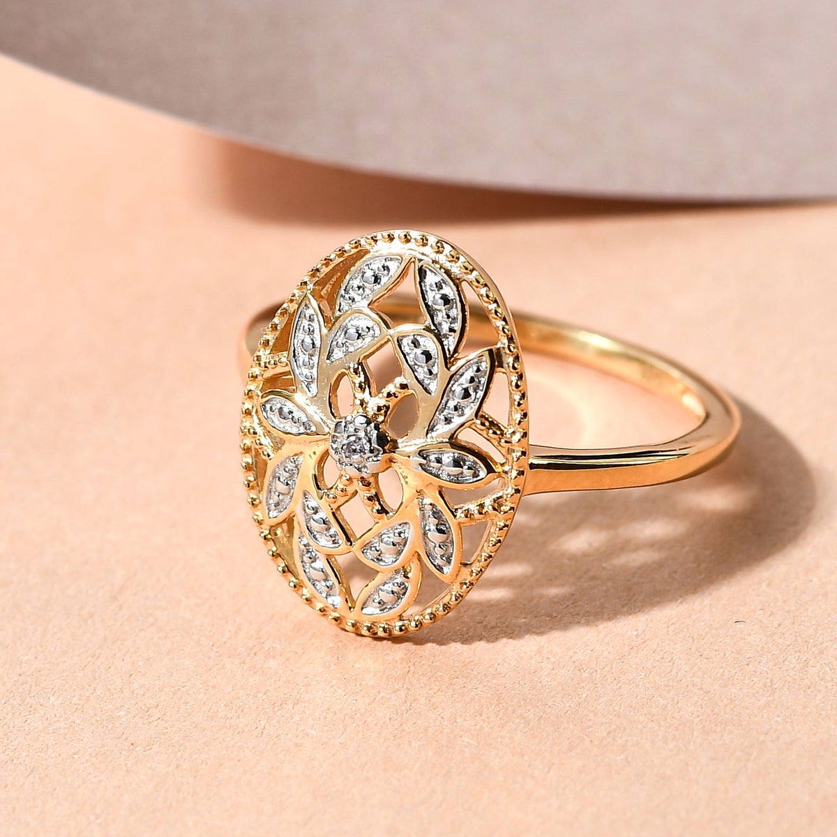 Diamond Ring in Gold Plated Sterling Silver 3778886 3
