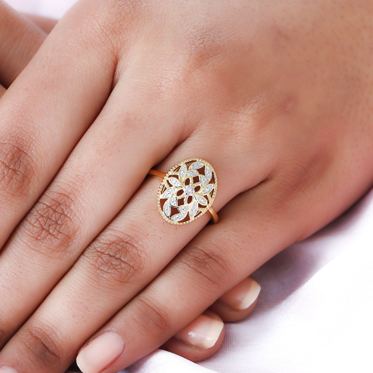 Diamond Ring in Gold Plated Sterling Silver 3778886 5