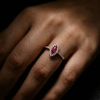 D'Joy - Tanzanian Wine Garnet and Natural Zircon Halo Ring in 18K Vermeil Rose Gold Plated Sterling Silver 1.00 Ct._3793469_5