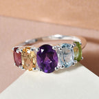 Skyblue Topaz & Multi Gemstone 5 Stone Ring in Sterling Silver 2.22 Ct._3793697_4