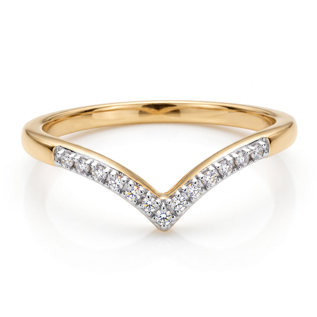 D'Joy - Natural Diamond Wishbone Ring in 18K Vermeil Yellow Gold Plated Sterling Silver_3798768