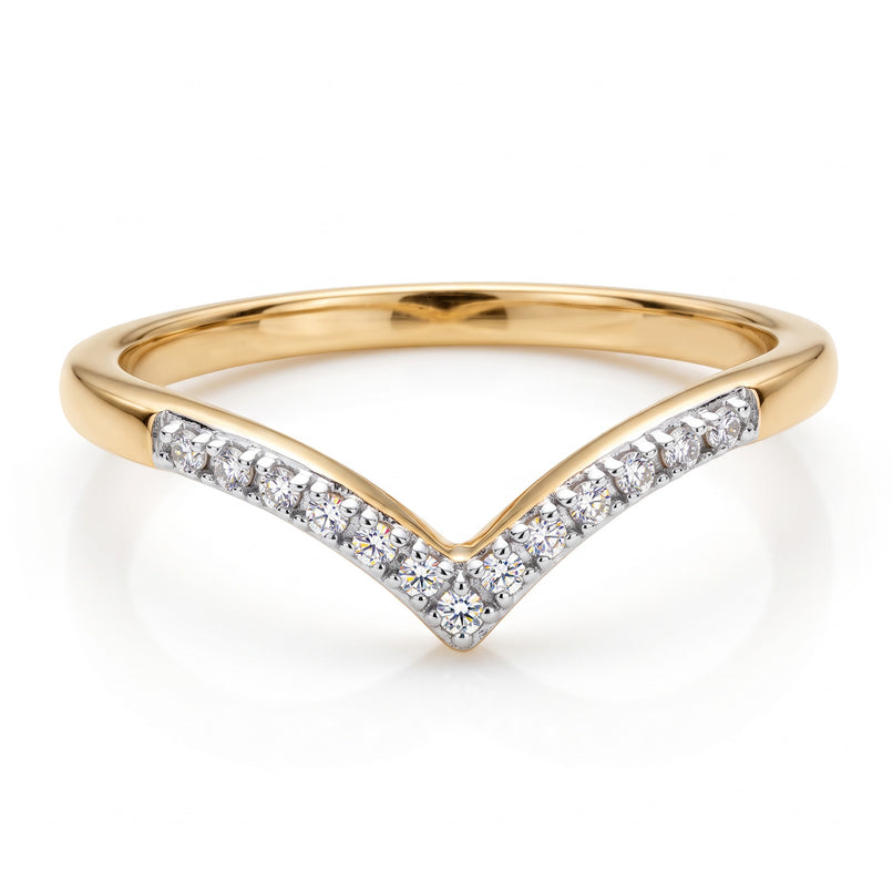 D'Joy - Natural Diamond Wishbone Ring in 18K Vermeil Yellow Gold Plated Sterling Silver_3798768