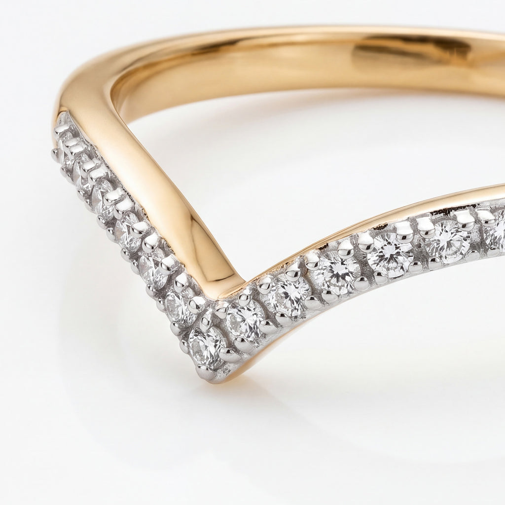 D'Joy - Natural Diamond Wishbone Ring in 18K Vermeil Yellow Gold Plated Sterling Silver_3798768_2