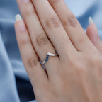 Blue Diamond Wishbone Ring in Platinum Overlay Sterling Silver_3798838_2