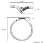 Blue Diamond Wishbone Ring in Platinum Overlay Sterling Silver_3798839_5