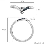 Blue Diamond Wishbone Ring in Platinum Overlay Sterling Silver_3798840_5