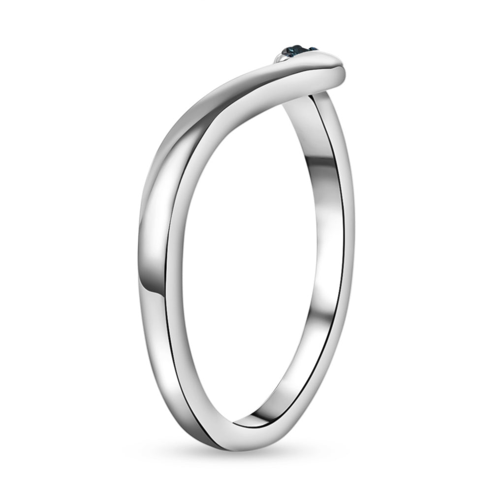 Blue Diamond Wishbone Ring in Platinum Overlay Sterling Silver_3798845_3