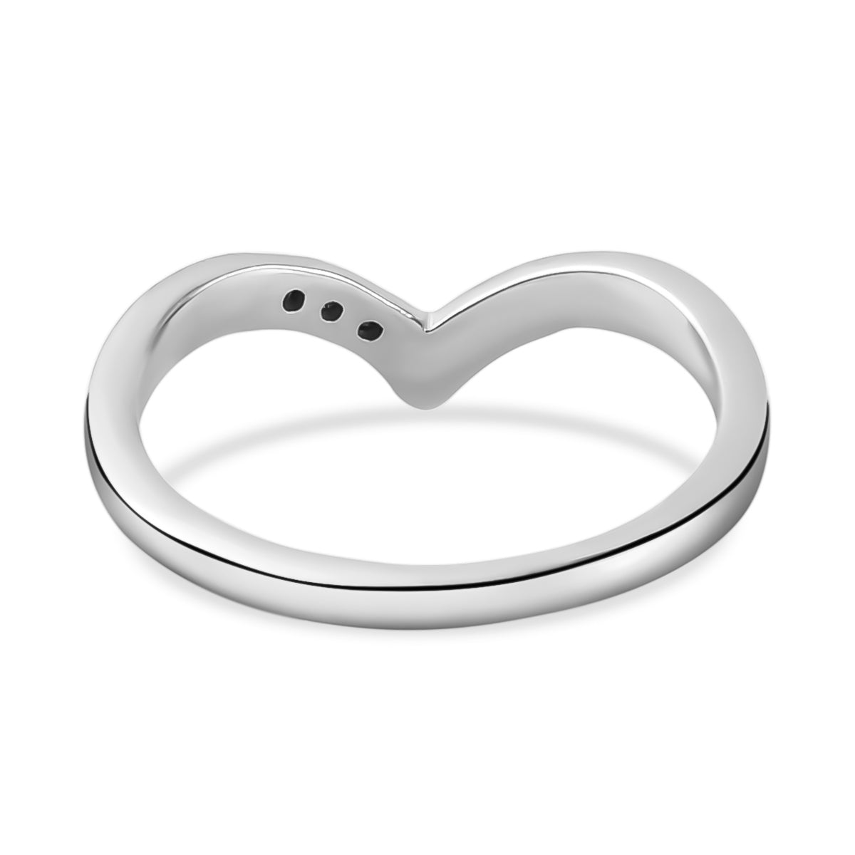 Blue Diamond Wishbone Wedding Band Ring in Platinum Plated Sterling Silver V32699566 5