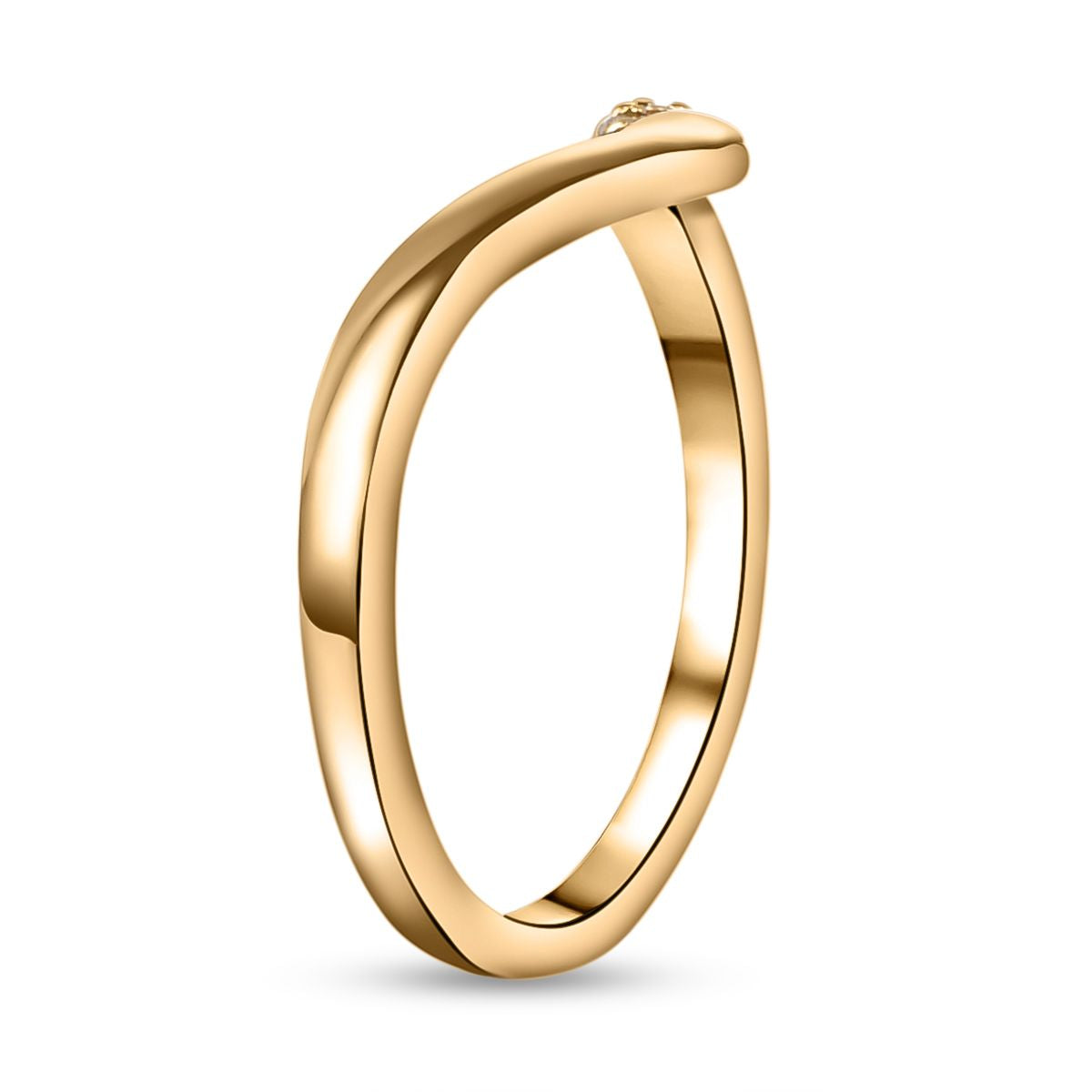 Yellow Diamond Wishbone Wedding Band Ring in 14K Gold Plated Sterling Silver 3798848 4