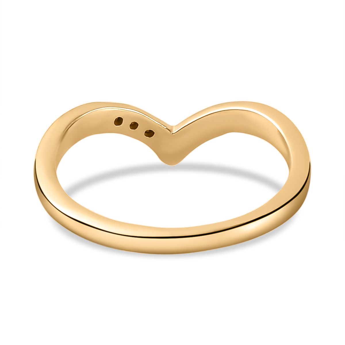 Yellow Diamond Wishbone Wedding Band Ring in 14K Gold Plated Sterling Silver 3798848 5