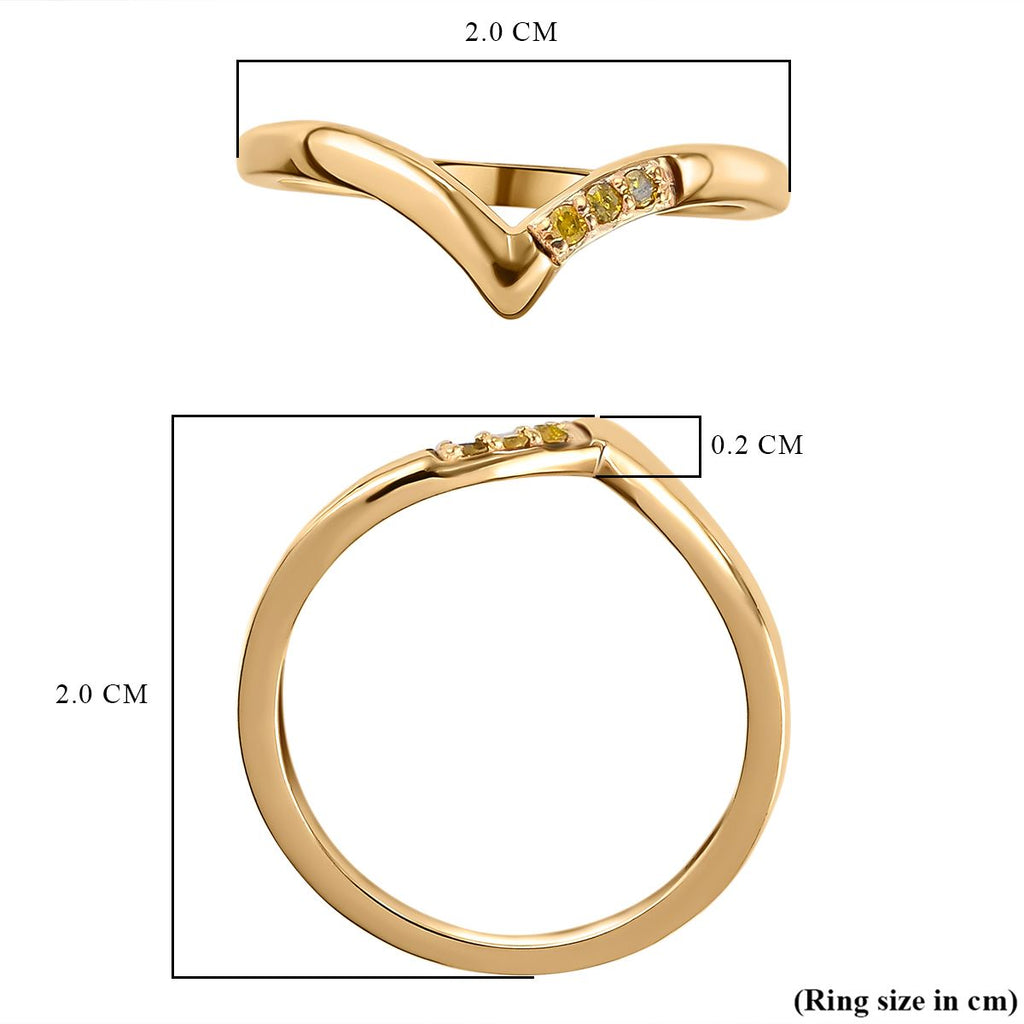 Yellow Diamond Wishbone Ring in 18K Vermeil Yellow Gold Plated Sterling Silver_3798848_5