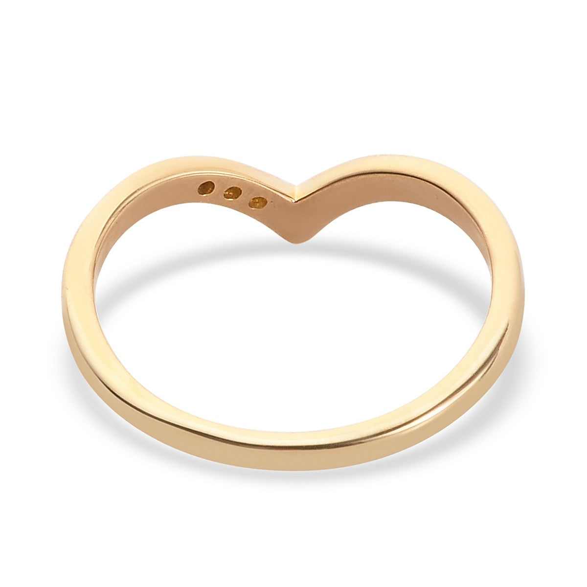 Yellow Diamond Wishbone Wedding Band Ring in 14K Gold Plated Sterling Silver 3798852 5
