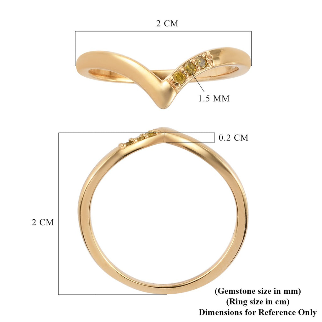Yellow Diamond Wishbone Ring in 18K Vermeil Yellow Gold Plated Sterling Silver_3798852_5