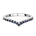 Royal Bali Collection - D'Joy Blue Sapphire Wishbone Ring in Platinum Overlay Sterling Silver_3806835