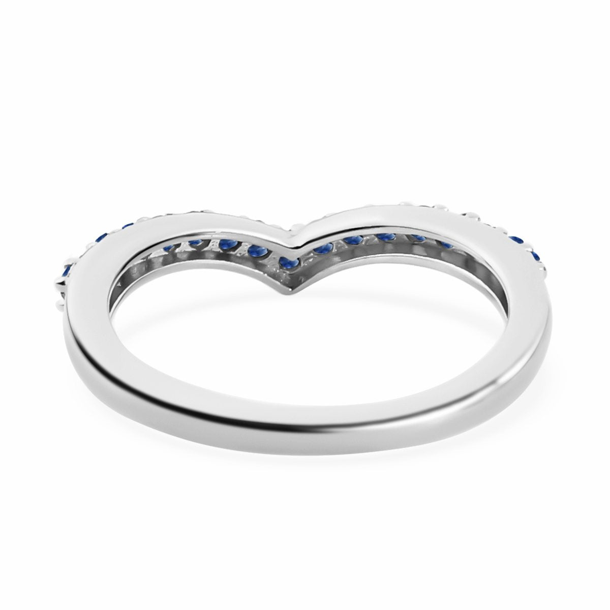 0.56 Ct. Blue Sapphire Fancy Ring in Platinum Plated Sterling Silver 3806835 5