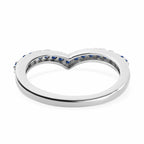Royal Bali Collection - D'Joy Blue Sapphire Wishbone Ring in Platinum Overlay Sterling Silver_3806835_4