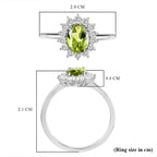 Royal Bali Collection - D'Joy Hebei Peridot & Natural Zircon Halo Ring in Platinum Overlay Sterling Silver 1.20 Ct._3811722_6
