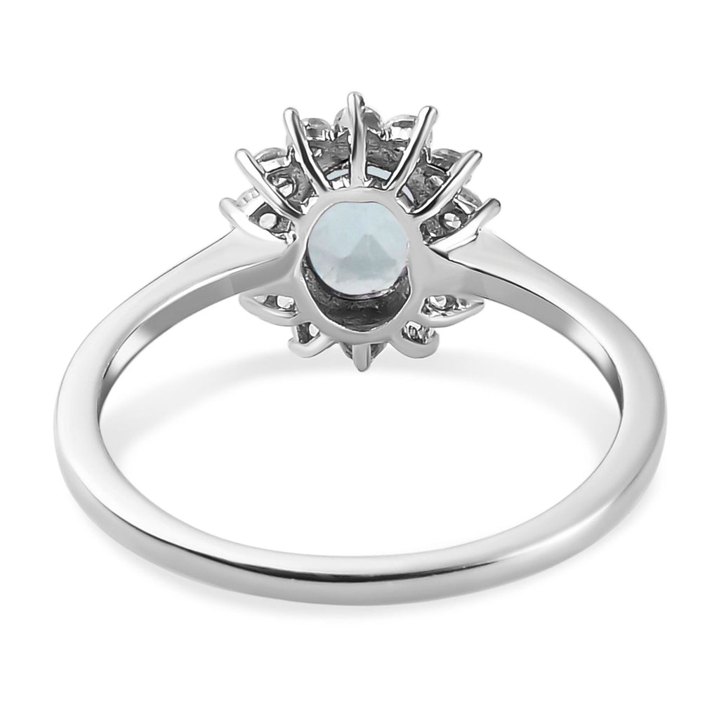 D'Joy SkyBlue Topaz & Natural Zircon Halo Ring in Platinum Overlay Sterling Silver 1.37 Ct._3811744_4