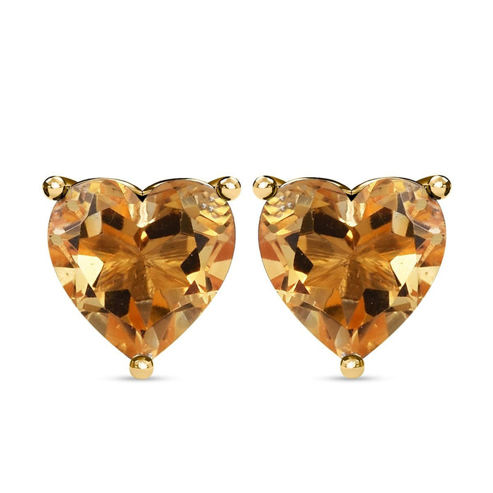 Citrine Heart Stud Push Post Earrings in 18K Vermeil Yellow Gold Plated Sterling Silver 1.35 Ct. 3815607 1