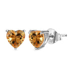Citrine Heart Stud Push Post Earrings in Platinum Overlay Sterling Silver 1.35 Ct._3815608_3