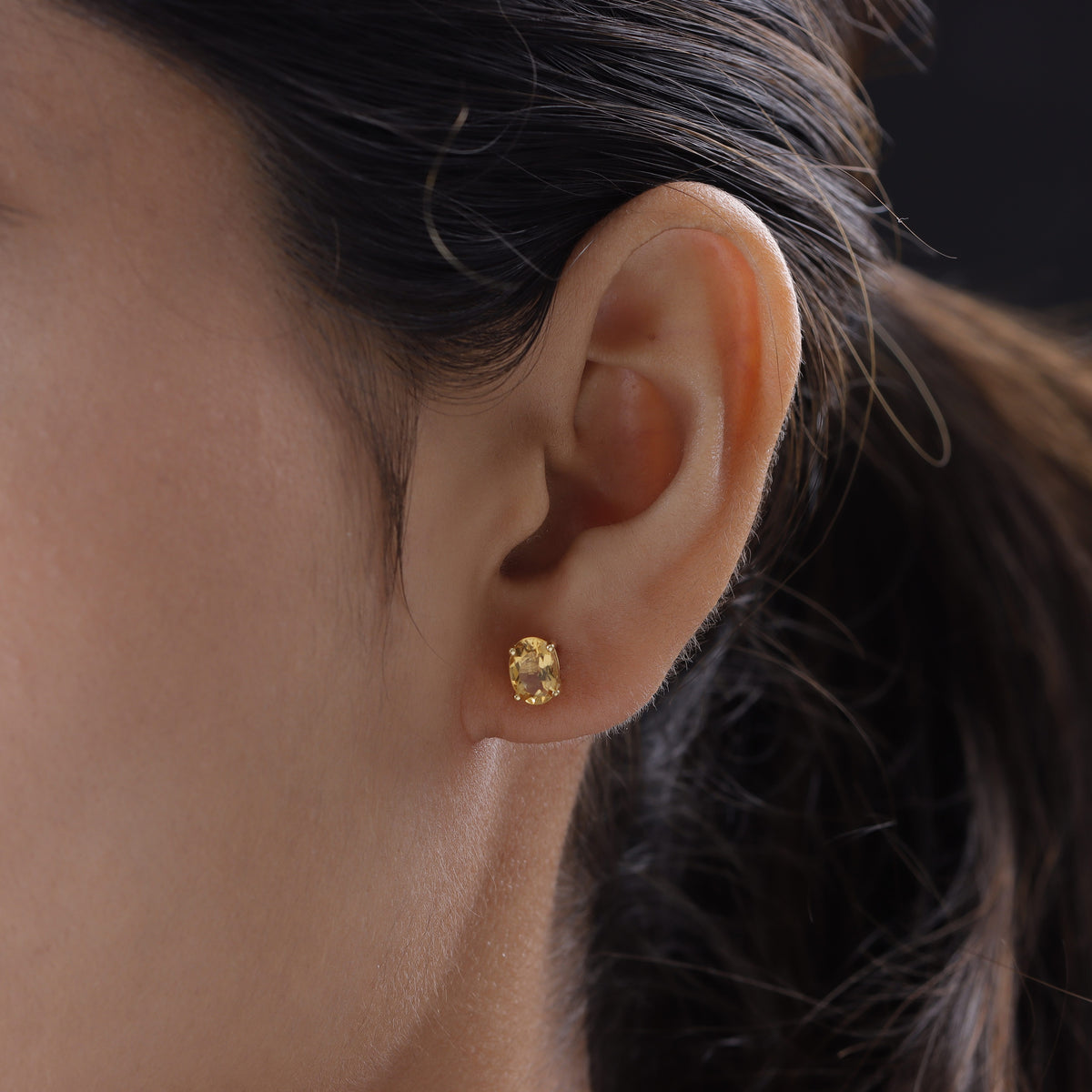 1.5 Ct. Citrine Solitaire Stud Earrings in 18K Vermeil Yellow Gold Over Sterling Silver 3815655 3