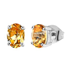 Citrine Stud Push Post Earrings in Platinum Overlay Sterling Silver 1.38 Ct._3815656_3