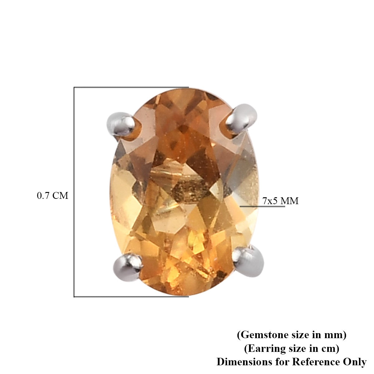 Citrine Stud Push Post Earrings in Platinum Overlay Sterling Silver 1.38 Ct. 3815656 5