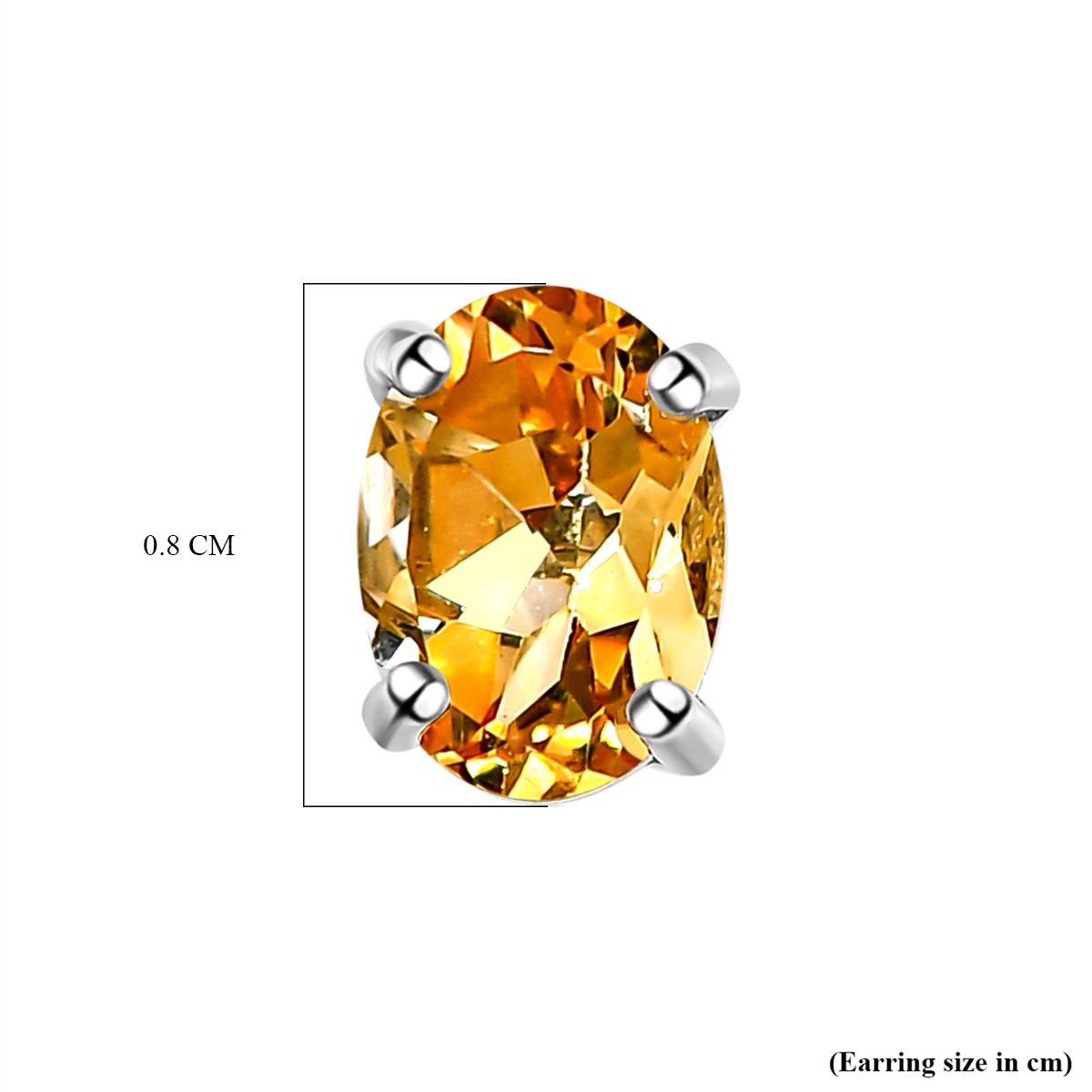 Citrine Stud Push Post Earrings in Platinum Overlay Sterling Silver 1.38 Ct. 3815656 6
