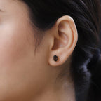 Smoky Quartz Stud Earrings with Push Back in 18K Vermeil Yellow Gold Plated Sterling Silver 0.90 Ct._3815668_2